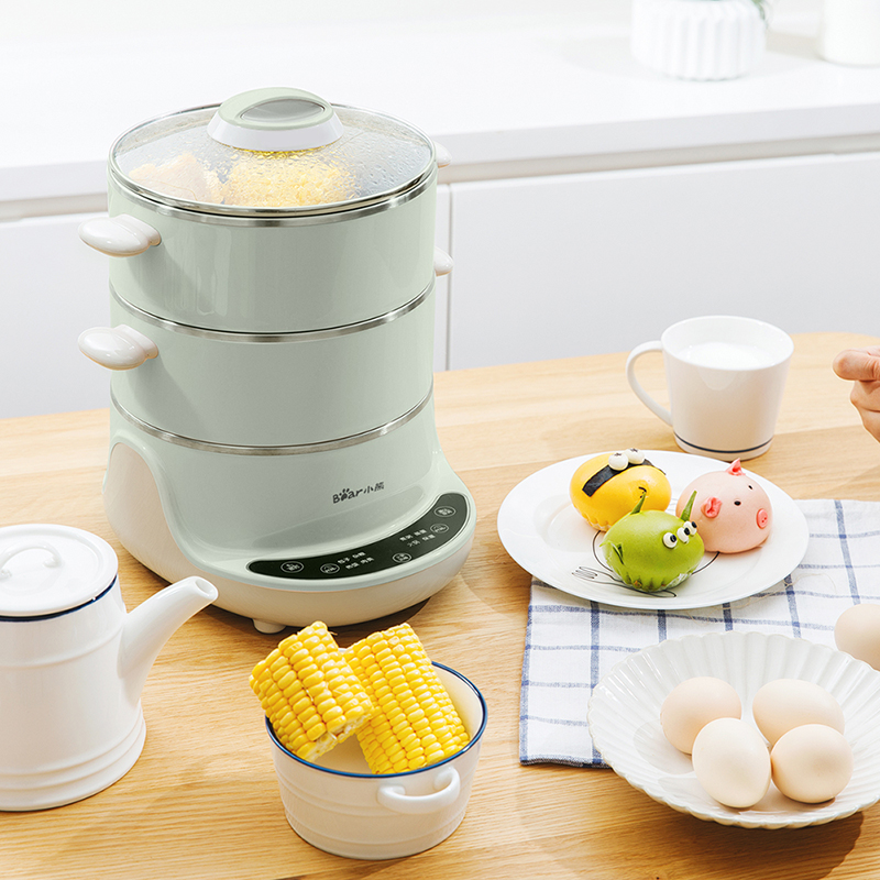 Olla eléctrica de vapor para alimentos de 3 niveles